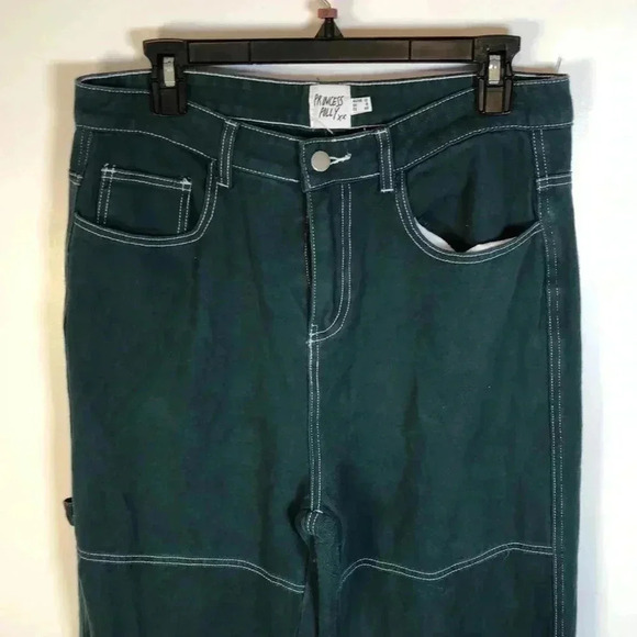 Princess Polly green carpenter jeans.  Size 8. - Picture 2 of 7